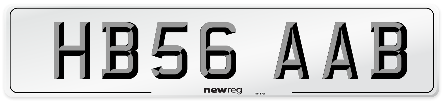 HB56 AAB Number Plate from New Reg